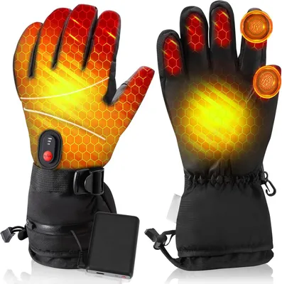 Produktbild von Beheizbare Handschuhe, Beheizte Handschuhe für Männer und Frauen, mit 5V 6000mAh Wiederaufladbarer Akku, 3 Heiztemperatur