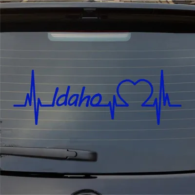 Produktbild von Heckscheibenaufkleber Idaho Herzschlag Puls Staat State USA Liebe 55x18 cm Dunkelblau Auto Aufkleber Sticker