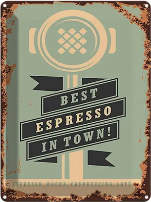 Produktbild von vianmo Blechschild 40x30 cm Kaffee best espresso in town! Essen Trinken