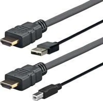 Produktbild von Vivolink PROHDMIUSBAB5AMP, 5 m, HDMI + USB Type-A, HDMI + USB Type-B, Männlich, Männlich, Gerade