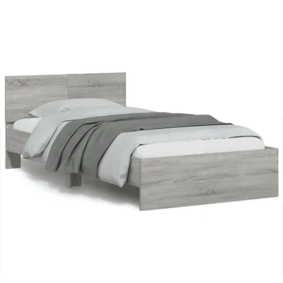 Produktbild von vidaXL Bettgestell mit Kopfteil Grau Sonoma 100x200 cm Holzwerkstoff