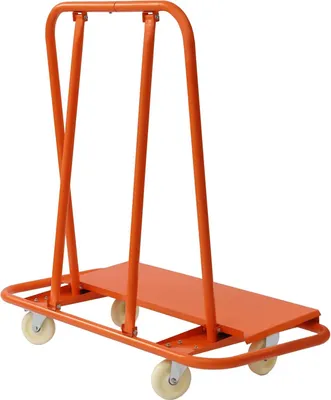 Immagine prodotto di Carrello per pannelli - Carrello per cartongesso - Per carichi pesanti - Portata 1360 kg - Acciaio Q235 - Quattro ruote girevoli in nylon - Arancione