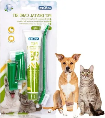 Zdjęcie produktu dla Zestaw do czyszczenia zębów z szczoteczką na palec dla psów, przeciwdziałający powstawaniu płytki nazębnej i nieświeżemu oddechowi