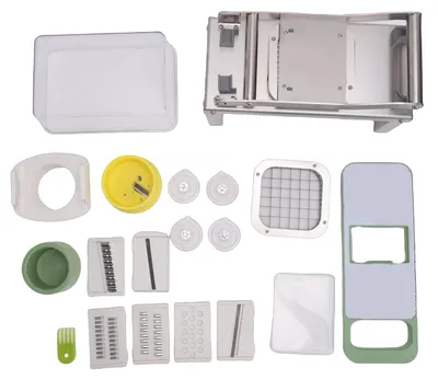 Produktbild von Gemüsezerkleinerer, multifunktionaler Lebensmittelzerkleinerer mit Behälter für Zwiebeln, Obst, Salat, Küchenhelfer