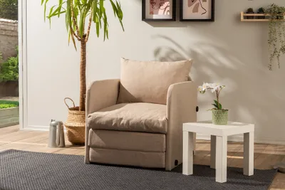 Produktbild von Hanah Home, Saga Single - Beige, Schlafsofa, Beige, 100 % METALL, 68 x 70 x 66 cm