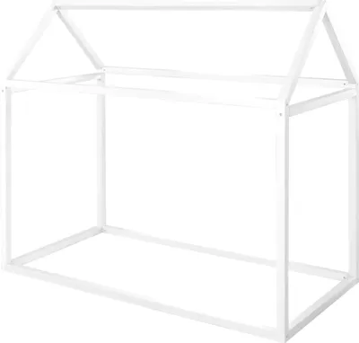 Produktbild von roba Nachhaltiges Montessori Hausbett 70 x 140 cm - Kinderbett ausem Massivholz - Weiß