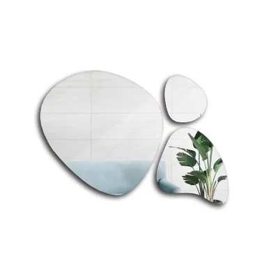 Image de Set de trois miroirs de forme irrégulière – FLORA , dimensions 130x88 cm