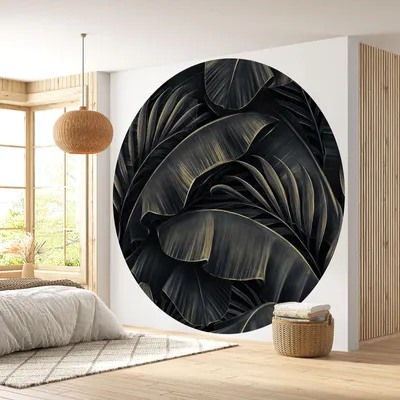 Produktbild von Runde/kreisf?rmige Tapete – Lumaléa – Botanisches Motiv – Premium-Papier 185 g, abwaschbar – Durchmesser 130 cm