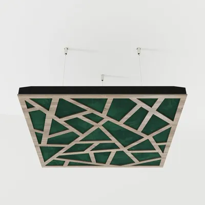 Immagine prodotto di Set di 4 pannelli acustici per soffitto SKYROSS, rivestiti in velluto, dimensioni 50x50x5 cm, colore Sonoma/Verde