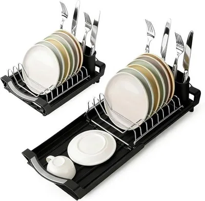 Imagen del producto de Desagüe para la cocina, desagüe extensible para la cocina (28-47 cm), desagüe con soporte para cubiertos