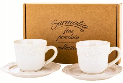 Produktbild von Artpol Sarmatia Porzellan-Espressotassen-Set 120ml mit Untertassen