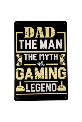 Produktbild von Vintage Blechschilld - Dad The Gaming Legend - Wandschild - Wand dekoration -  Gaming Room dekoration - Metallschild