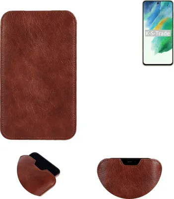 Produktbild von K-S-Trade Schutzhülle Handyhülle kompatibel mit Samsung Galaxy S21 FE Exynos Handytasche Kunstleder Sleeve in braun