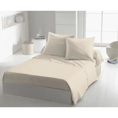 Image de Drap plat - HOME LINGE PASSION - HP72097 - 82 g microfibre - 240 x 300 cm - Beige ivoire
