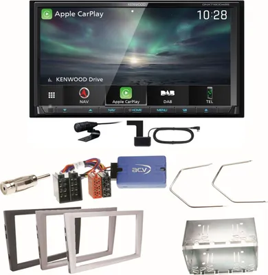 Produktbild von Kenwood DNX-7190DABS Carplay CD Einbauset für Opel Omega B Meriva A Agila Vivaro