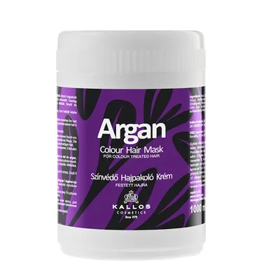Obrázek produktu pro Kallos Argan Colour Hair Mask 1000ml, 1000 ml, Ženy, Barevné vlasy, Obarvené vlasy, Všechny barvy, Ochara barvy, Oprava, Lesklý, Argan