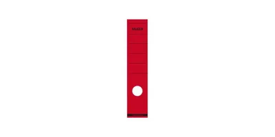 Produktbild von FALKEN Ordnerrückenetikett breit/lang 60 x 290 mm (B x H) mit Griffloch rot 10 Etik./Pack.