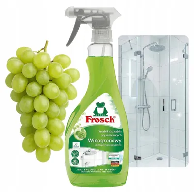 Produktbild von Frosch Duschkabinenreiniger gegen Kalk und Ablagerungen, Traubenaroma, 500 ml