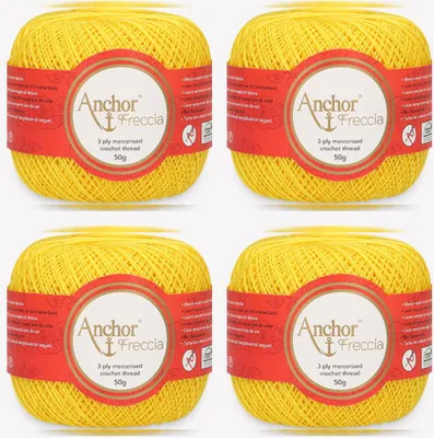Obrázok produktu pre 4x Anchor Freccia 12 – jemná bavlnená priadza na háčkovanie (farba 00290)