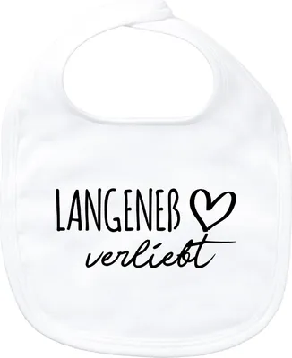 Produktbild von Huuraa Baby Lätzchen Langeneß verliebt White Klettverschluss  Baumwolle Latz Geschenkidee