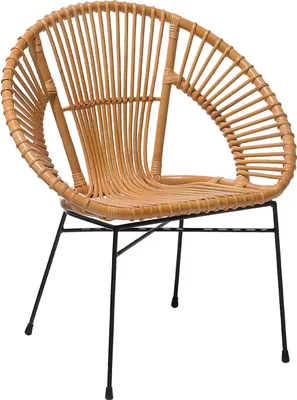 Produktbild von BELIANI Rattanstuhl Natürlich Rattan/Metall für den Innenbereich Modern