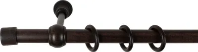Produktbild von SN Deco - Stilgarnitur Gardinenstange Vorhangstange Cafiro, Holz, 28 mm, 1-Lauf, Komplettset mit Ringen, Farbe Wenge, 120 cm