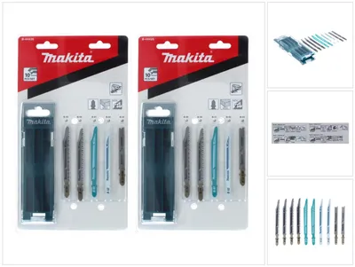Zdjęcie produktu dla Zestaw brzeszczotów do wyrzynarek Makita B, 2 szt. (2x B-44426), 20 szt. do drewna / tworzyw sztucznych / metalu / parkietu / laminatu