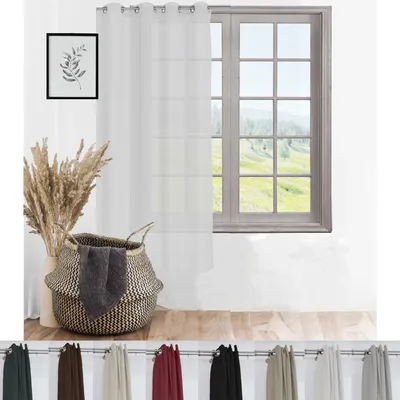 Produktbild von Ösenschal Blickdicht Ösenvorhang Ösengardine Gardine Gardinen Ösen Vorhang Vorhänge Weiss 1 Stück 140cm (B) x 175cm(L)