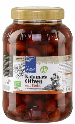 Produktbild von Kalamata Oliven  mit Stein 920g Jassas GR-BIO-15