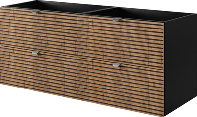 Immagine prodotto di Mobile da bagno, nero con maniglia argentata, 120 x 57 x 46 cm