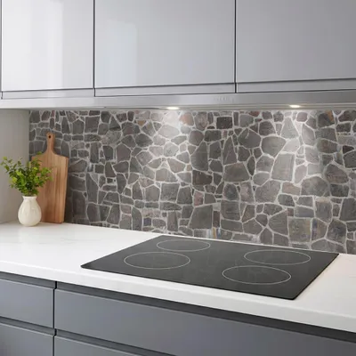 Produktbild von Küchenrückwand Bruchsteinwand monolithische ABS-Platte mit Direktdruck, formstabil und langlebig