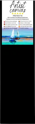 Produktbild von Leinwand auf Keilrahmen 100% Baumwolle 330 g/m² Schwarz grundiert 40X130 cm