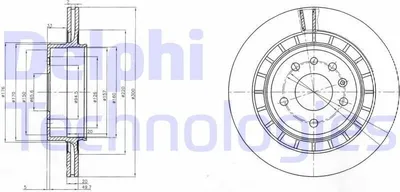 Produktbild von 2x DELPHI Bremsscheibe BG4046 für SAAB 9-5 Kombi (YS3E) 9-5 (YS3E) 69mm 300mm