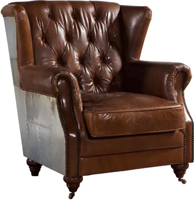 Productafbeelding van Oorfauteuil, prachtige vintage Chesterfield, oorleuningstoel, clubfauteuil
