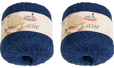 Produktbild von SET 2pcs - Garn LASIE - 50g / 150 m - Blau