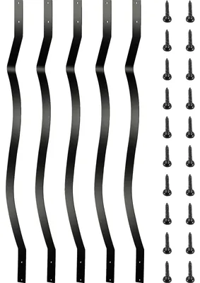 Image de VEVOR Balustres pour terrasses, paquet de 51, broches métalliques pour terrasses, 82,9 x 2,5 cm, vis incluses, balustrades en fer pour terrasses en bois et composites, design élégant