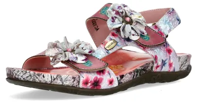 Produktbild von Laura Vita Damen Sandalette Blumenapplikationen mit Schmuckstein LILOO 06, Größe