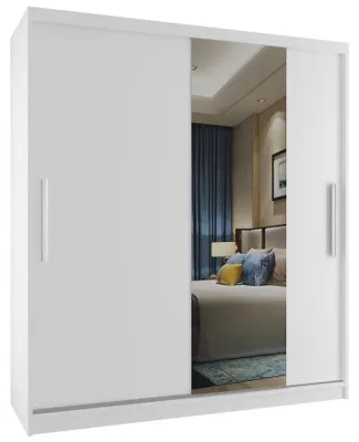 Obrázek produktu pro Šatní skříň se zrcadlem AVEIRO 133x218 cm BÍLÁ