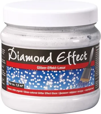 A jar of glitter effect glaze with a white lid.