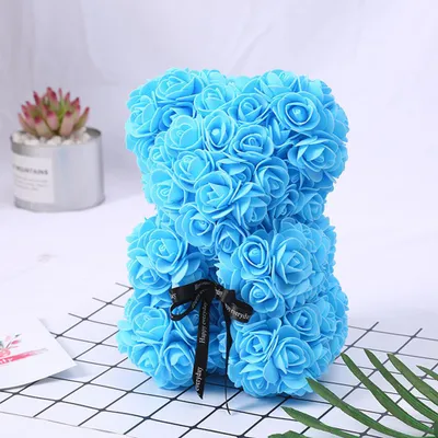 Obrázek produktu pro Romantika Rose Bear Toy s krabicí na Valentýna svatební party dar modrá