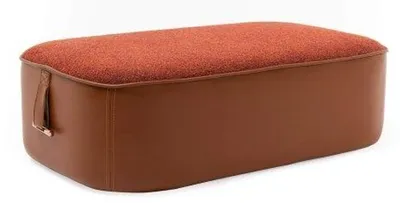 Produktbild von Perfekte Stilvoll Orange Farbe Soft Hocker Kunstleder Möbel in Wohnzimmer