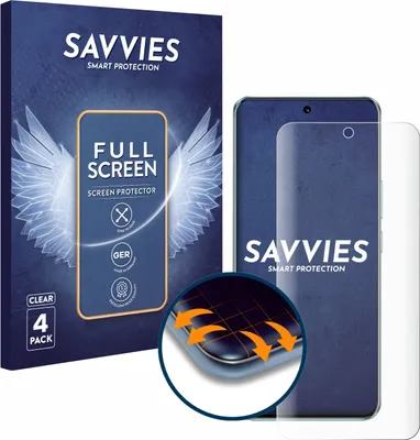 Produktbild von 4x Savvies Fullscreen Schutzfolie für Honor 90 Displayschutz Folie Fullcover Klar Transparent