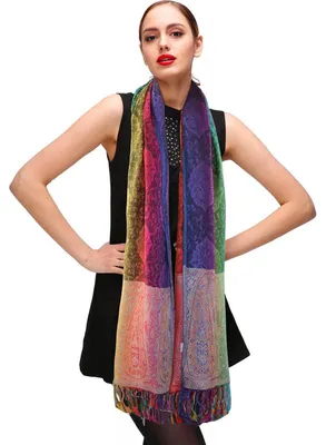 Immagine prodotto di Sciarpa Pashmina da donna, motivo floreale, 190x70 cm