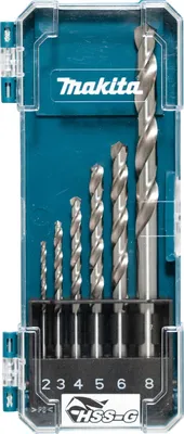 Image de Makita Jeu de forets HSS-G 6 pcs. 2.0 mm, 3.0 mm, 4.0 mm, 5.0 mm, 6.0 mm, 8.0 mm
