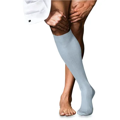 Produktbild von FALKE No. 10 Pure Fil d'Ecosse heren kniekousen, blauw (light blue)