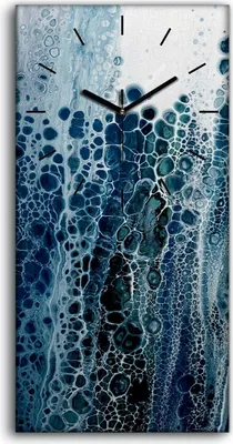 Produktbild von Wanduhr Bürouhr Leinwand Bild Geräuschlos 30x60 Aquarell Abstrakte Kunst - schwarze Hände