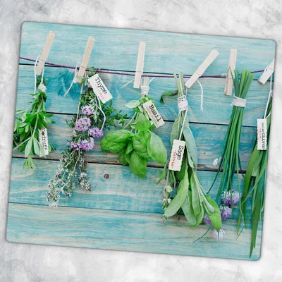Produktbild von Glas-Herdabdeckplatten Glaskeramikkochfeld-Abdeckung Spritzschutz Glas 60 cm x 52 cm - Die Trauben Von Kräutern
