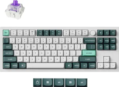 Produktbild von Keychron Q3 HE QMK/VIA Kabellose Mechanische Tastatur, QWERTY US, RGB LED, Gateron Double-Rail Magnetic Nebula Switch Q3H-P1