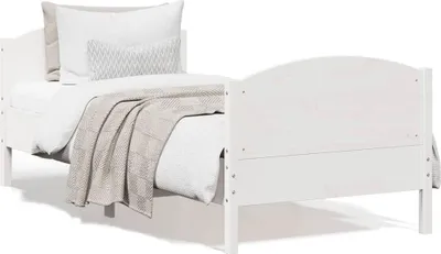Produktbild von vidaXL Massivholzbett ohne Matratze Weiß 100x200 cm Kiefernholz