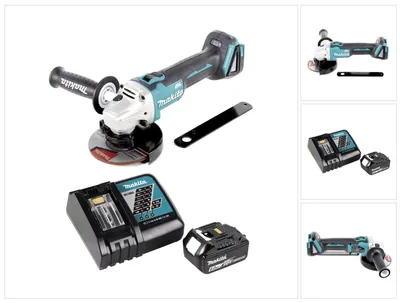 Obrázek produktu pro Akumulátorová úhlová bruska Makita DGA 506 RG1 18 V 125 mm bez kartáčů + 1x akumulátor 6,0 Ah + nabíječka